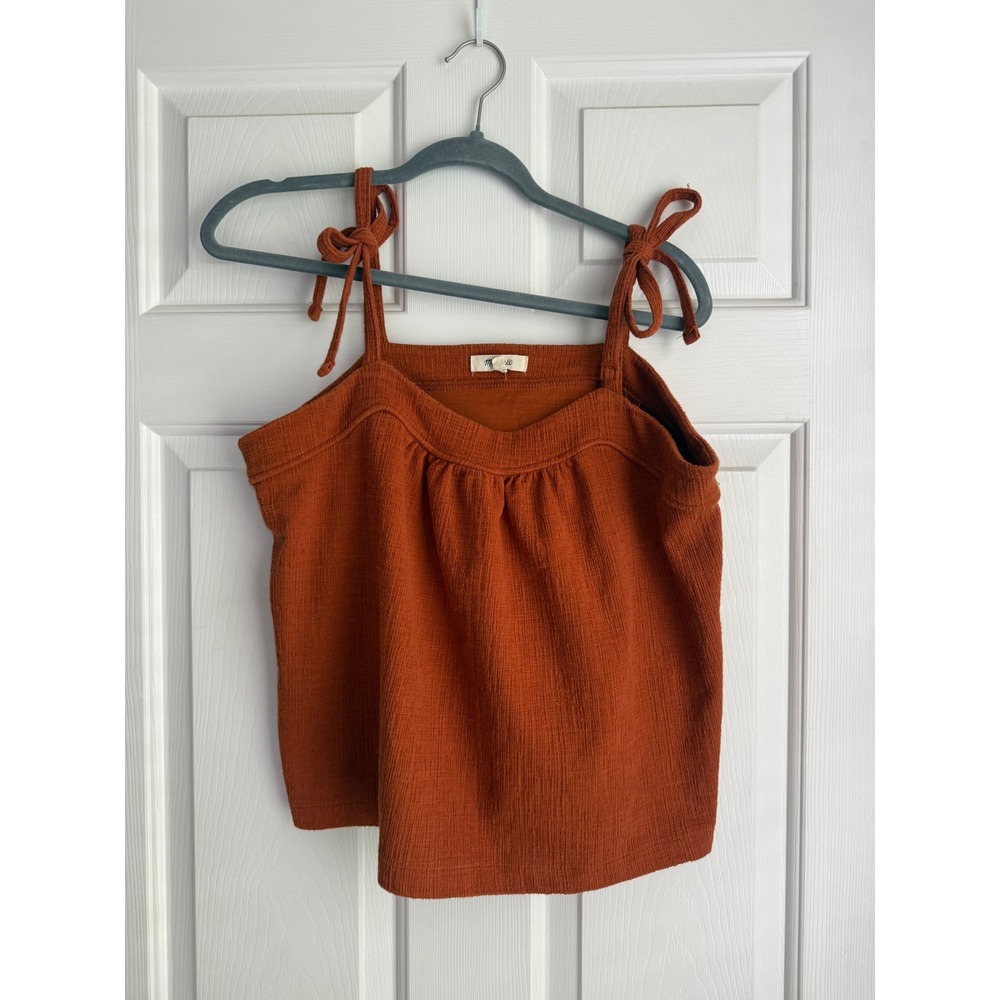 Madewell Tie Shoulder Tank Top Rust Orange